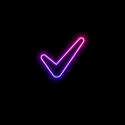 Big blue check mark icon set - Set.neon style.checked and approved symbols. illustration