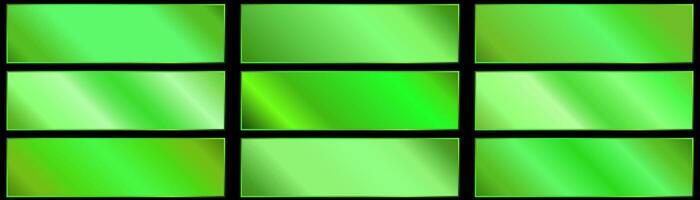 green color.Collection of green gradients, modern modifications of colors and tones. metallic green palette. vector