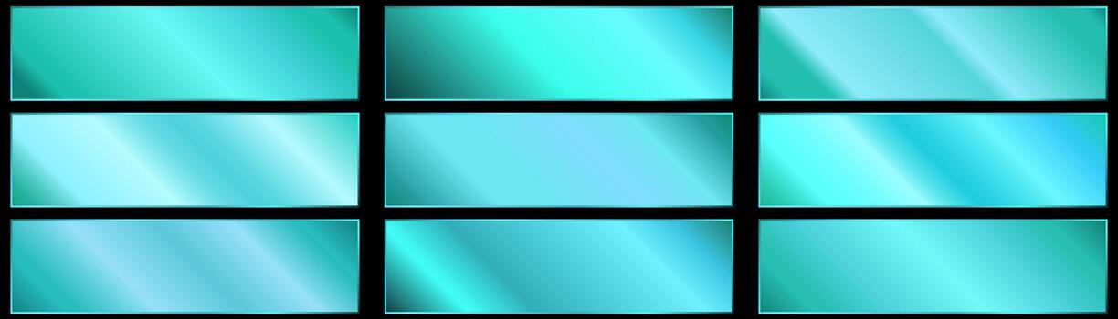 blue color.Emerald Green Leaf Gradient Texture Gradient Templates Set vector