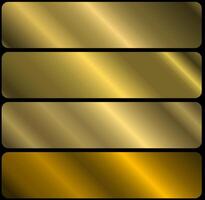 Golden metallic gradient with frame on black background. A pattern with a shiny metallic gradient. The texture of the leaf. vector