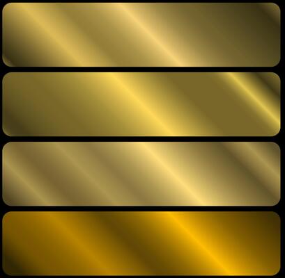 Golden metallic gradient with frame on black background. A pattern with a shiny metallic gradient. The texture of the leaf.