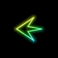 Abstract red orange neon arrow background. neon icon. vector