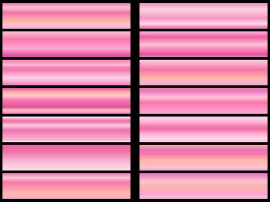 Golden rose leaf texture set. Collection of pink poster gradients isolated on black background.rose gold gradient backgrounds.