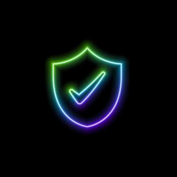 Checked badge icon tick symbol approved symbol check mark icon.neon style. illustration. Checkmark icon set.mark, checklist vector