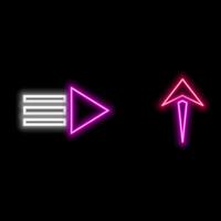 arrow up neon icon glowing yellow color 4k illustration. 4k black background illustration. vector