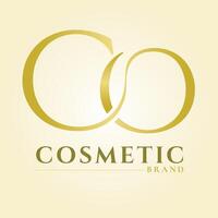 Luxury Gold Intertwined C and O Monogram Logo for Cosmetic Brand Elegant Minimalist Design vector