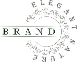 Elegant Brand Nature Circular Wreath Logo vector