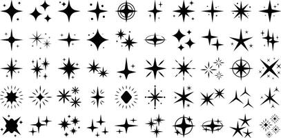various black star shapes collection vector