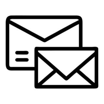 Email marketing campaign concept with two envelopes for business communication and newsletter subscription vector