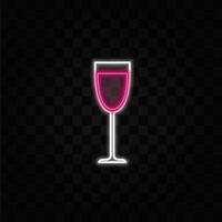 neon wine glass illustration vector