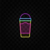 Neon drink cup icon vector