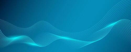 Dark blue background future technology concept. Abstract dynamic line wave flowing particle. Suitable for banner, poster, cover, brochure, flyer, website vector