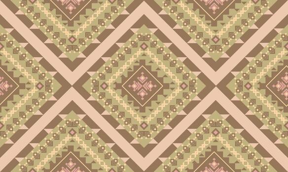 Geometric Weave Seamless Pattern earthy tones and symmetric diamond structures vector