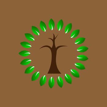 Tree with Circular Leaf Arrangement vector