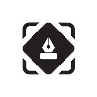 Pen Nib Symbol, Elegant Icon for Digital Writing Tools vector