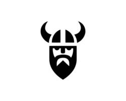 Bold Viking Warrior Icon with Horned Helmet Design vector