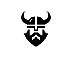 Bold Viking Warrior Icon with Horned Helmet Illustration vector