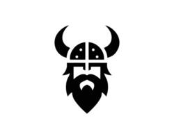 Viking Warrior Symbol with Horned Helmet vector