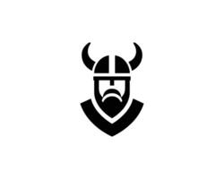 Viking Icon Warrior Emblem in Minimalist Style vector
