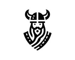 Bold Viking Warrior Emblem with Horned Helmet Graphic vector