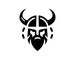 Bold Viking Warrior Icon with Horned Helmet in vector