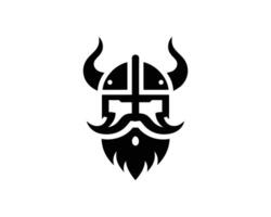 Viking Warrior Icon Illustration in Black and White vector