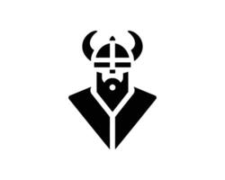 Viking Warrior Symbol with Horned Helmet Design vector