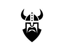 Bold Viking Warrior Icon Depicted in Minimalist Style vector