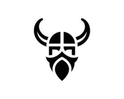 Bold Viking Helmet Symbol in Minimalist Design vector