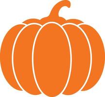Simple Orange Pumpkin Illustration with Defined Segments and Stem. vector