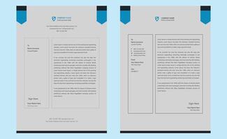 Creative clean blue modern corporate professional company minimal business letterhead design template. vector