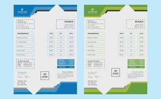 Elegant creative modern corporate company minimal business billing payment service invoice design template. vector