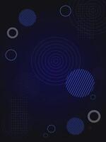 Modern futuristic science and technology of soundwave design. Abstract circle lines wave colorful Blue gradient isolated on dark black background vector