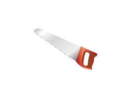 Hand saw icon on a white background carpentry tool with handle and teeth for cutting wood construction equipment instrument vector