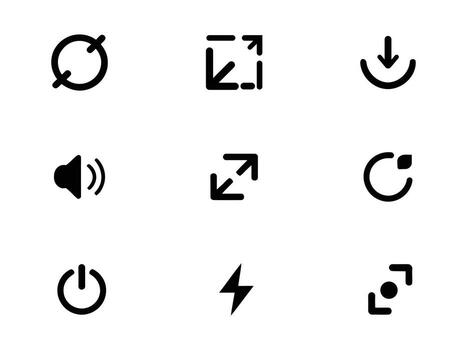 User Interface Line Icons Expand, Download, Volume, Fullscreen, Rotate, Power, Energy, and more Editable stroke vector