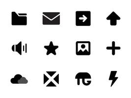 Professional Modern Icon Sets for Folder, Envelope, Arrow Right, Arrow Up, Volume, Star, Image, Plus, Cloud and more user interface icons vector