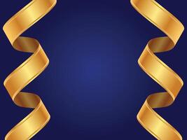 Abstract blue luxury background with gold ribbon. Elegant wave modern wallpaper. Template banner background for sales, ads, events, awards, web, pages, and others vector