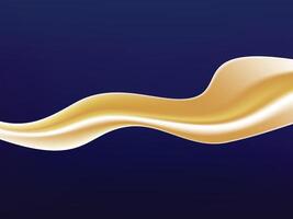 Abstract gold ribbon curve overlap on blue luxury background vector