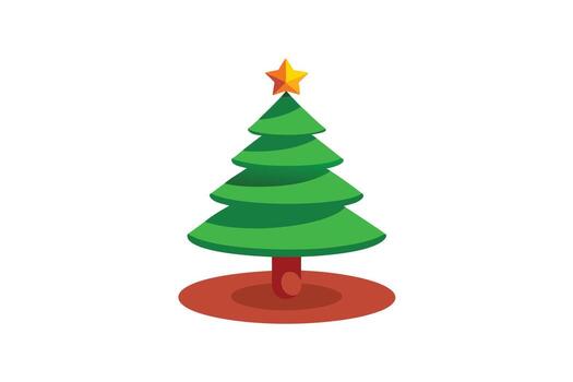 Rotating 3D Christmas Tree Design Animated tree spinning vector