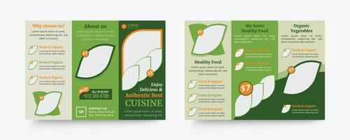 Fast food menu design template and restaurant trifold brochure vector