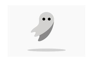 Single Floating Ghost with Shadow Illustration for Banner or Advertisement vector