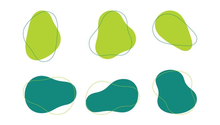Various blotch. Random color blobs, round abstract organic shapes. Pebble, drops and stone silhouettes.