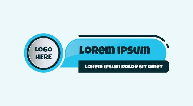 A modern, editable lower third featuring a bright blue and deep teal color scheme vector