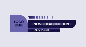 This illustration features three sleek and modern lower third templates, ideal for live broadcasts, news channels. vector