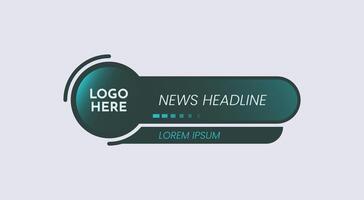 A collection of three editable lower third templates in purple, teal, and green gradient schemes vector