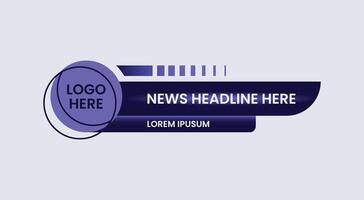 This illustration features three sleek and modern lower third templates, ideal for live broadcasts, news channels, YouTube content vector