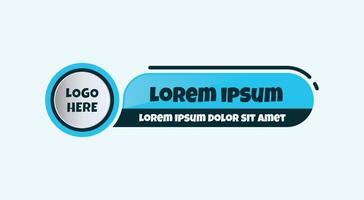 A modern, editable lower third featuring a bright blue and deep teal color scheme. vector