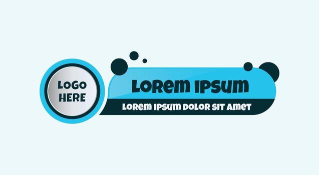 editable lower third featuring a bright blue and deep teal color scheme. vector