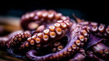 Extreme Close Up of an Octopus Tentacles with Suction Cups. photo
