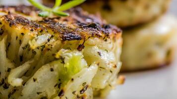 Delicious Potato Cakes with Herbs and Golden Brown Crust. photo